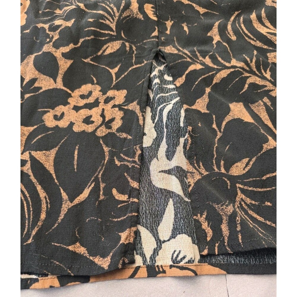 Anthropologie Maeve Mirabilis Dress Size 0 Brown Black Floral Kimono Sleeve - Picture 6 of 7